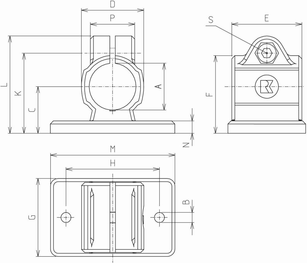 Flanschklemmstück FK Für Rohre Ø30mm Flanschklemmstück FK Für Rohre Ø30mm