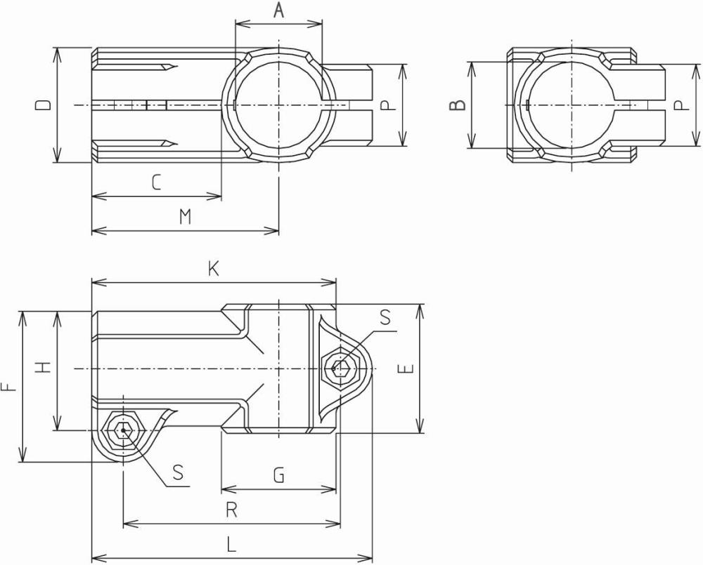 Winkelklemmstück W Für Rohre Ø30mm