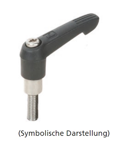 Klemmhebel M8 Edelstahlschraube + Kunststoffgriff Klemmhebel M8 Edelstahlschraube + Kunststoffgriff