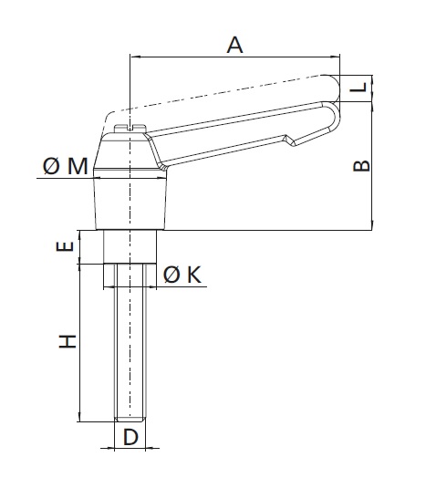 Klemmhebel M8 mit Edelstahlschraube