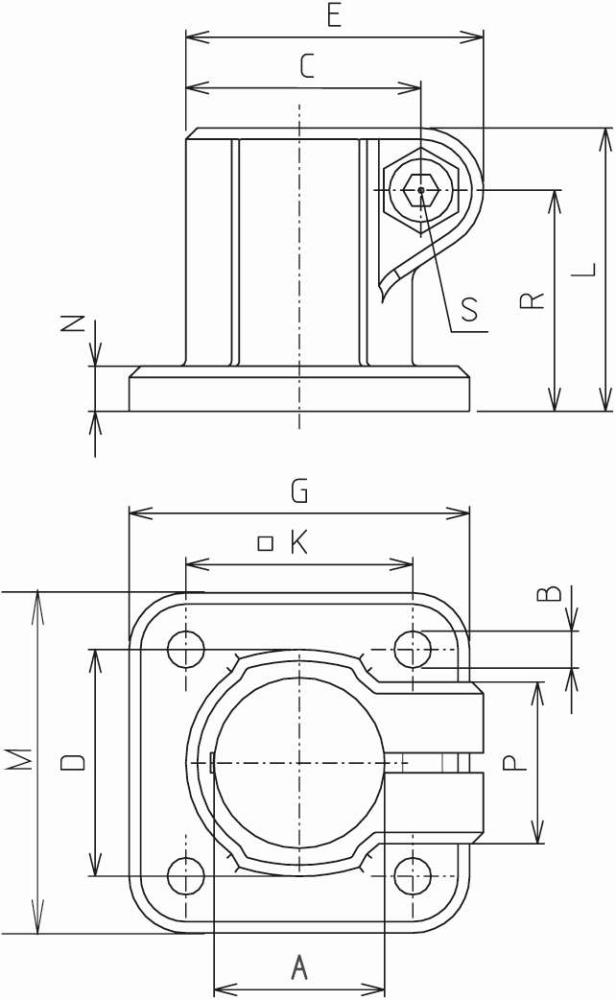 Fußklemmstück FS Für Rohre Ø 30mm