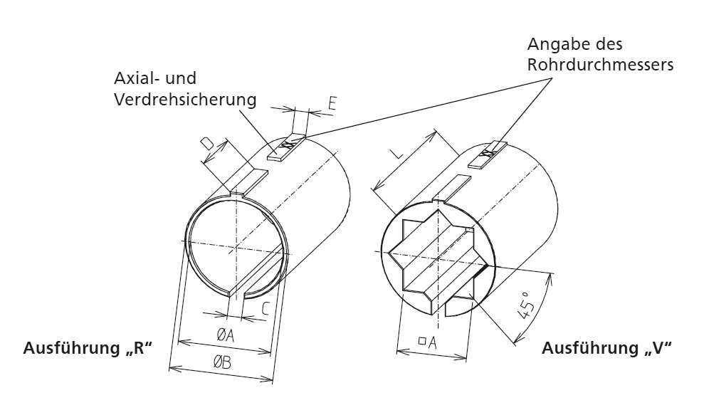 Reducing sleeve R25 for tubes Ø25mm